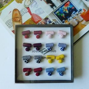 Joseph Abboud Silk Cufflinks Boxed 8 Pair Set New